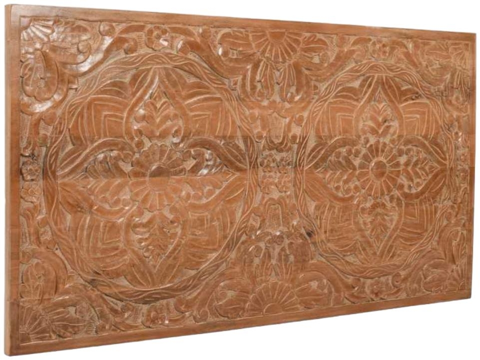 Product photograph of Carved Mango Wood Headboard from Choice Furniture Superstore.