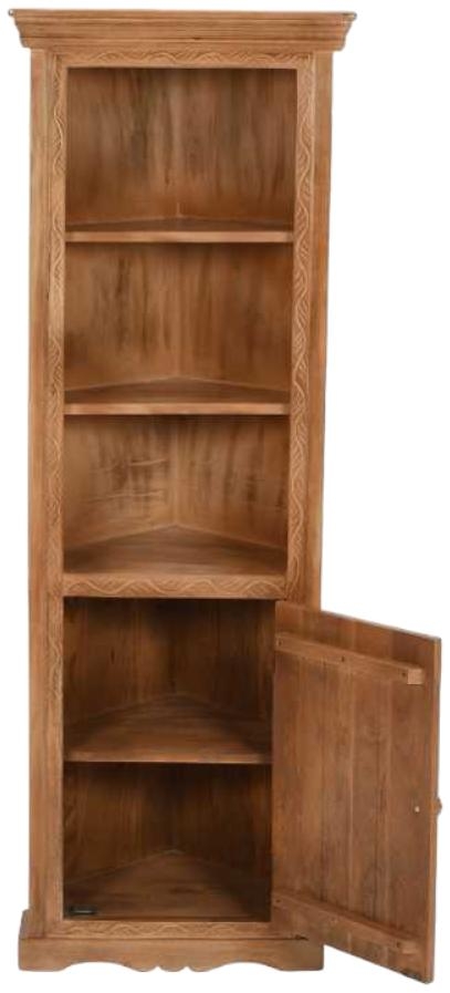 Product photograph of Artwork Brown Corner Bookcase from Choice Furniture Superstore.