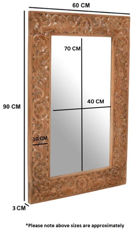 Product photograph of Artwork Brown Mango Wood Mirror from Choice Furniture Superstore.