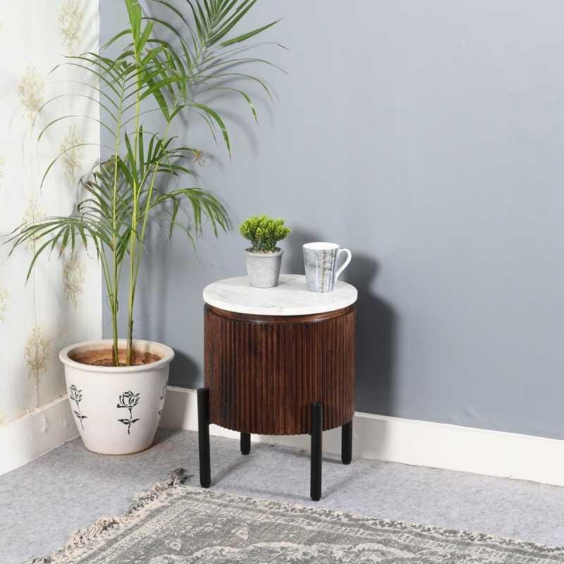 Product photograph of Opal Brown Mango Wood Side Table from Choice Furniture Superstore.