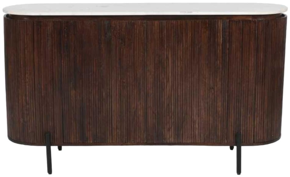 Product photograph of Fluted White Marble Top 160cm Large Sideboard from Choice Furniture Superstore.