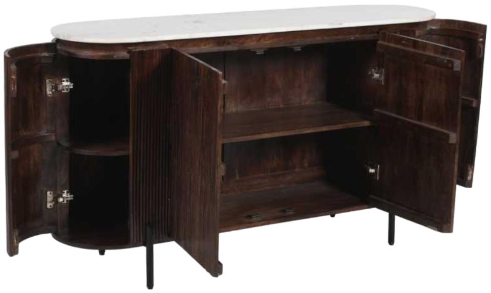 Product photograph of Opal Brown 4 Door Sideboard from Choice Furniture Superstore.