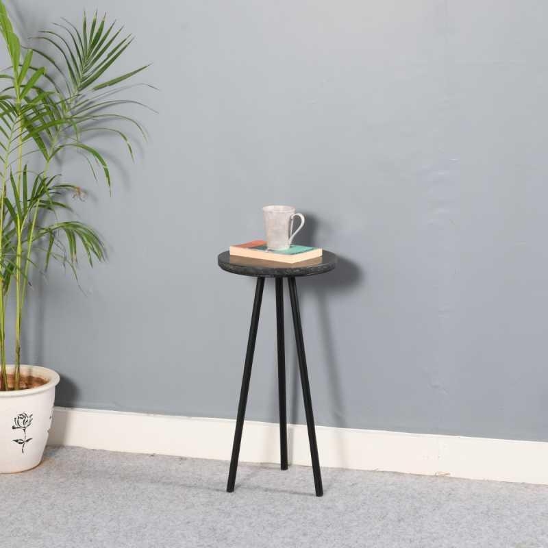Product photograph of Opal Black Marble Top Side Table from Choice Furniture Superstore.