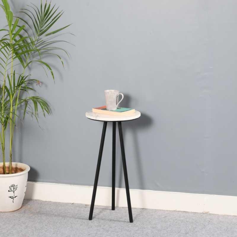 Product photograph of Opal White Marble Top Side Table from Choice Furniture Superstore.