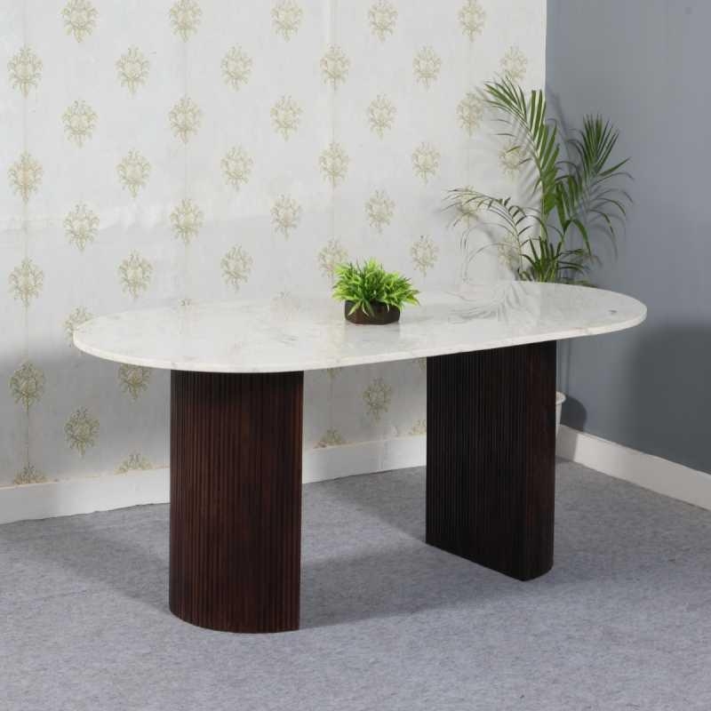 Product photograph of Opal White Dining Table - 6 Seater from Choice Furniture Superstore.