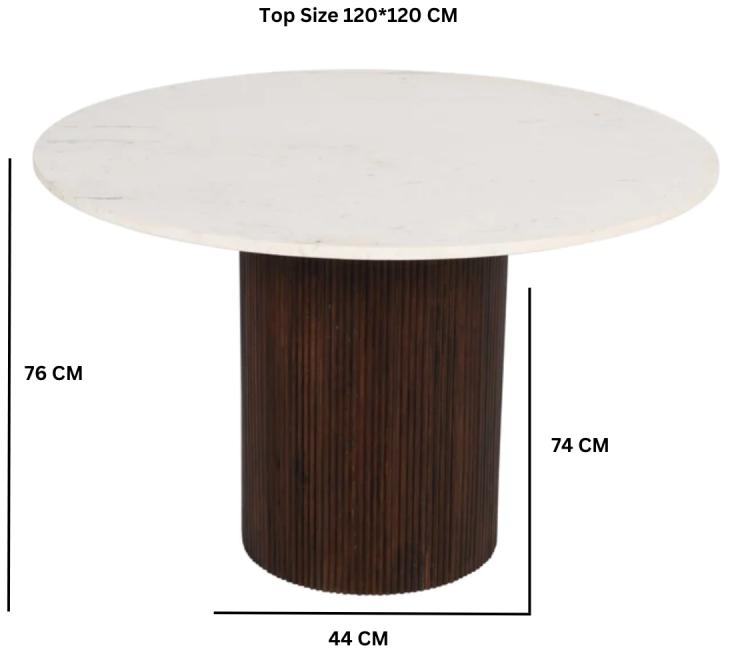 Product photograph of Fluted White Marble 4 Seater Round Pedestal Dining Table from Choice Furniture Superstore.