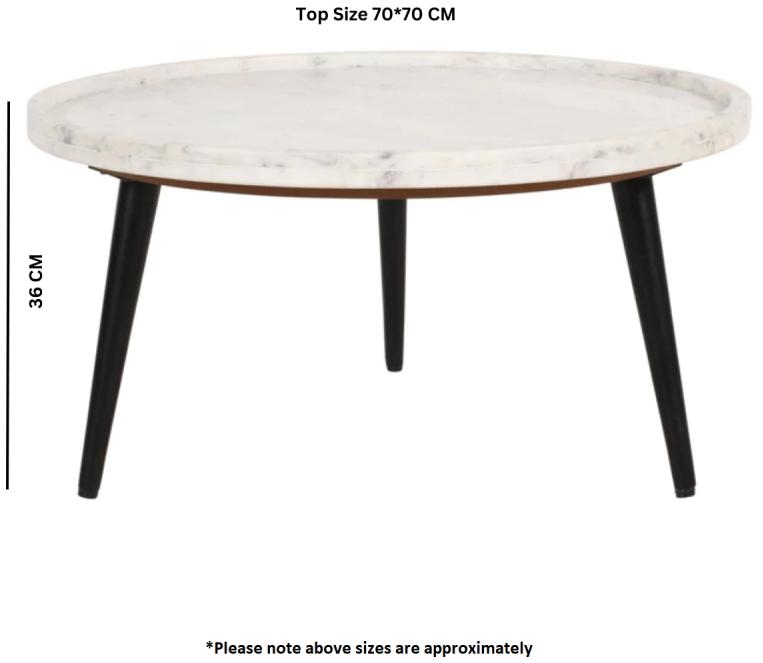 Product photograph of Opal White Marble Top Round Coffee Table from Choice Furniture Superstore.