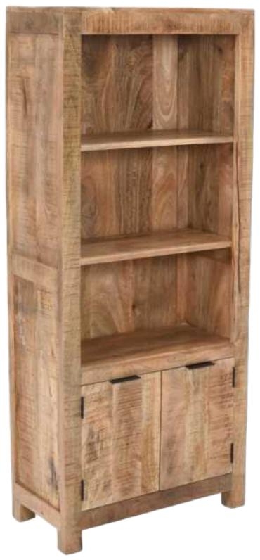 Product photograph of Dispur Solid Mango Wood Bookcase With Cupboard from Choice Furniture Superstore.