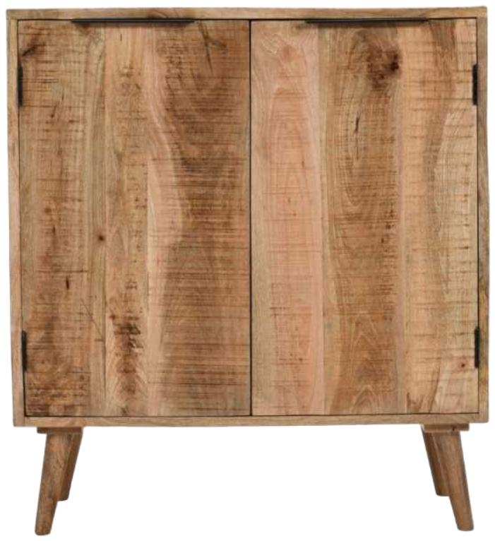 Product photograph of Dispur Solid Mango Wood 2 Door Drinks Cabinet from Choice Furniture Superstore.