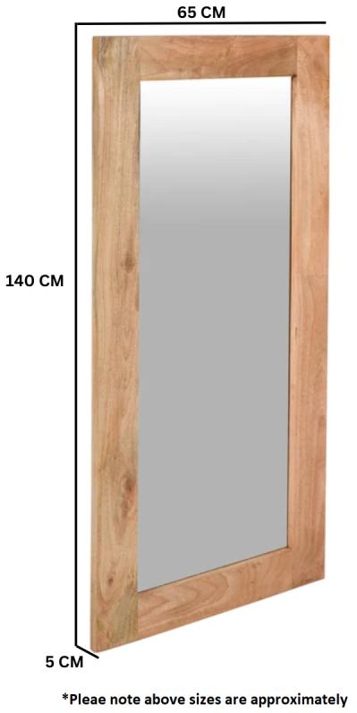 Product photograph of Surrey Brown Mango Wood Frame Extra Long Mirror from Choice Furniture Superstore.