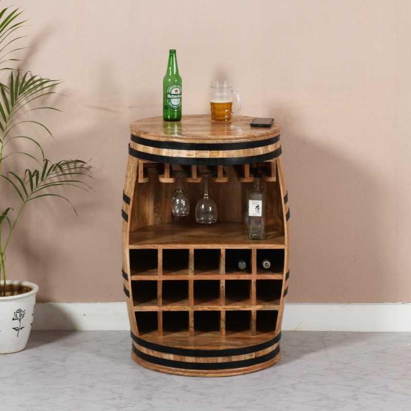 Product photograph of Surrey Brown Barrel Wine Sideboard from Choice Furniture Superstore.