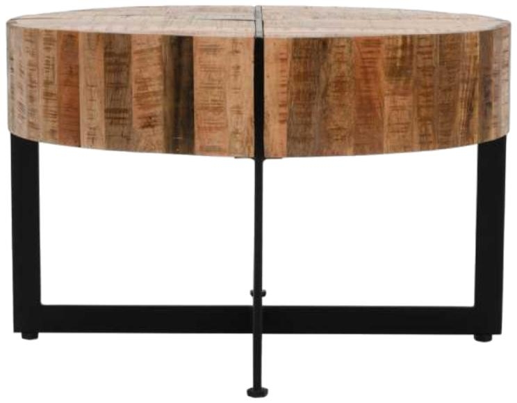 Product photograph of Dispur Solid Mango Wood 70cm Round Coffee Table from Choice Furniture Superstore.