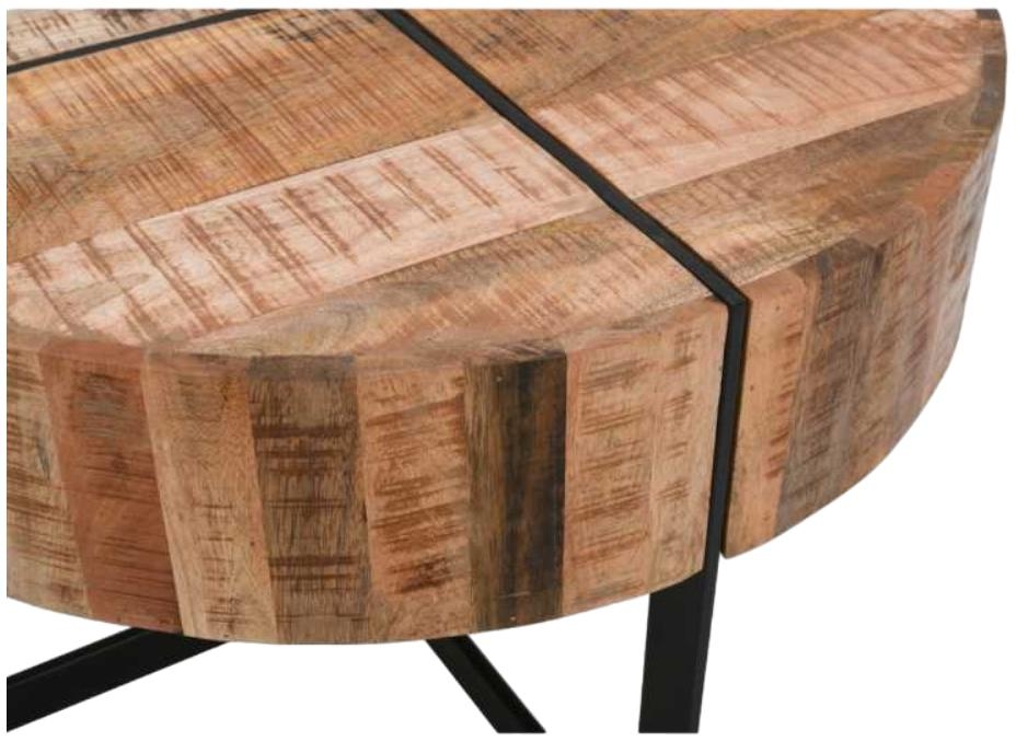 Product photograph of Dispur Solid Mango Wood 70cm Round Coffee Table from Choice Furniture Superstore.