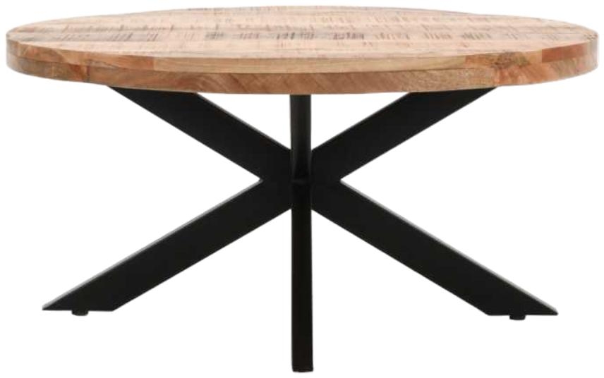 Product photograph of Dispur Solid Mango Wood 80cm Round Coffee Table from Choice Furniture Superstore.