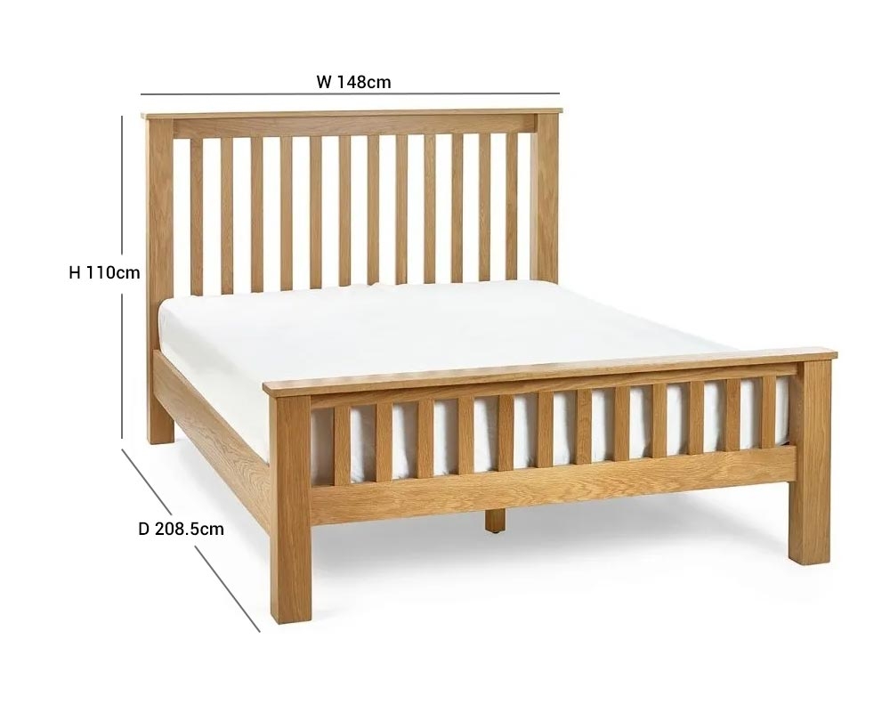 Product photograph of Mallory Oak High Footend Bed - Comes In Double And King Size Options from Choice Furniture Superstore.