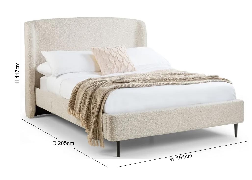 Product photograph of Eden Ivory Boucle Fabric Bed - Comes In Double And King Size from Choice Furniture Superstore.