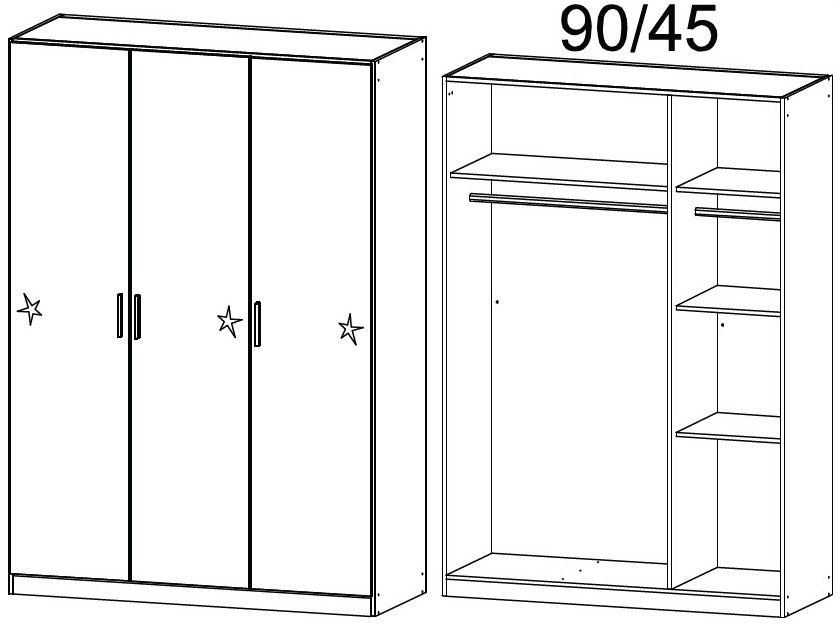 Product photograph of Rauch Celle 136cm White Gloss 3 Door Wardrobe from Choice Furniture Superstore.