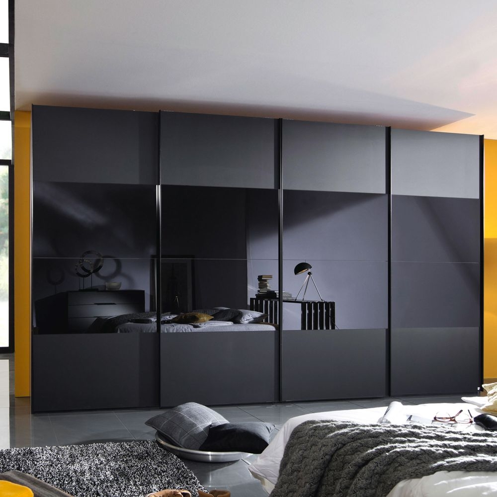 Product photograph of 20up Front 3a 4 Door Black Gloss Sliding Wardrobe - 360cm from Choice Furniture Superstore.