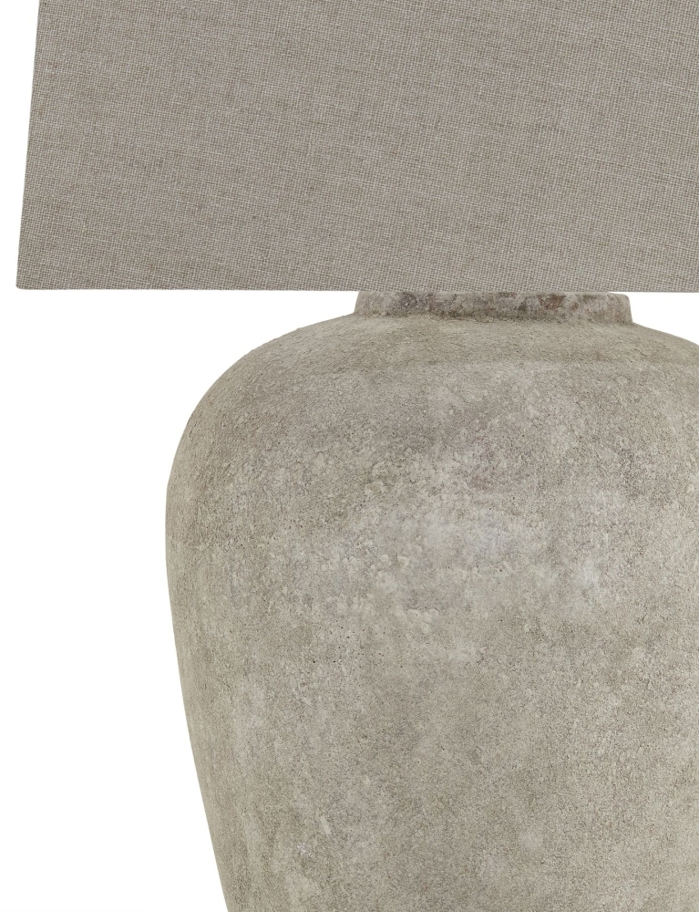Product photograph of Hill Interiors Athena Aged Stone Tall Table Lamp With Linen Shade from Choice Furniture Superstore.