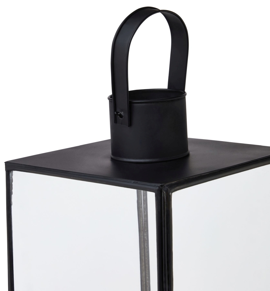 Product photograph of Flat Top Large Black Lantern from Choice Furniture Superstore.