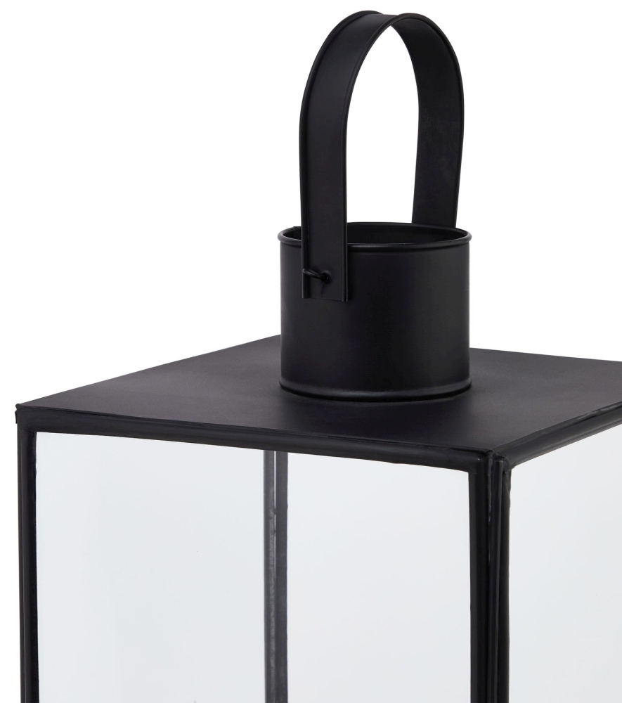 Product photograph of Flat Top Small Black Lantern from Choice Furniture Superstore.