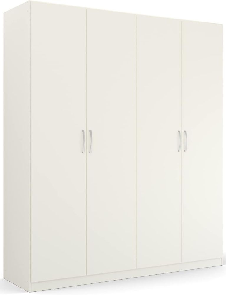 Product photograph of Quadra-spin 4 Door Wardrobe - Comes In Alpine White And Silk Grey Options from Choice Furniture Superstore.