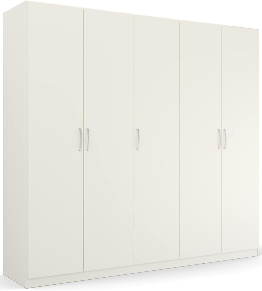 Product photograph of Quadra-spin 5 Door Wardrobe - Comes In Alpine White And Silk Grey Options from Choice Furniture Superstore.
