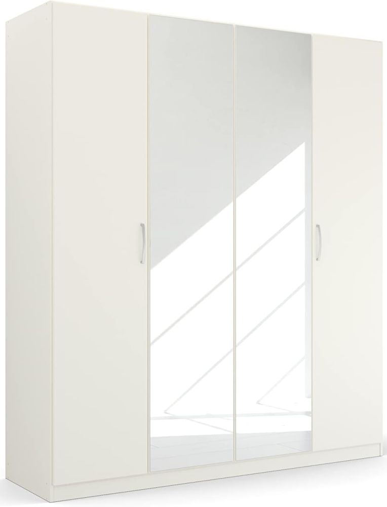 Product photograph of Quadra-spin 4 Door 2 Mirror Wardrobe - Comes In Alpine White And Silk Grey Options from Choice Furniture Superstore.
