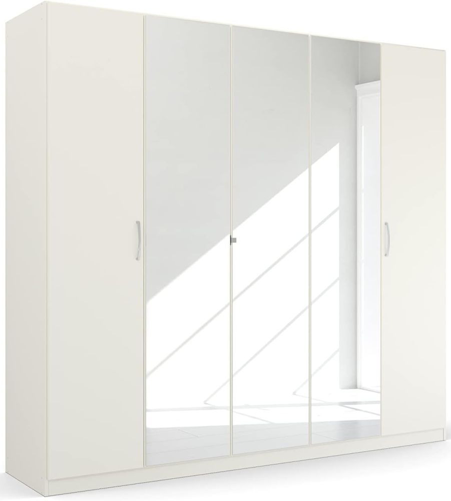 Product photograph of Quadra-spin 5 Door 3 Mirror Wardrobe - Comes In Alpine White And Silk Grey Options from Choice Furniture Superstore.