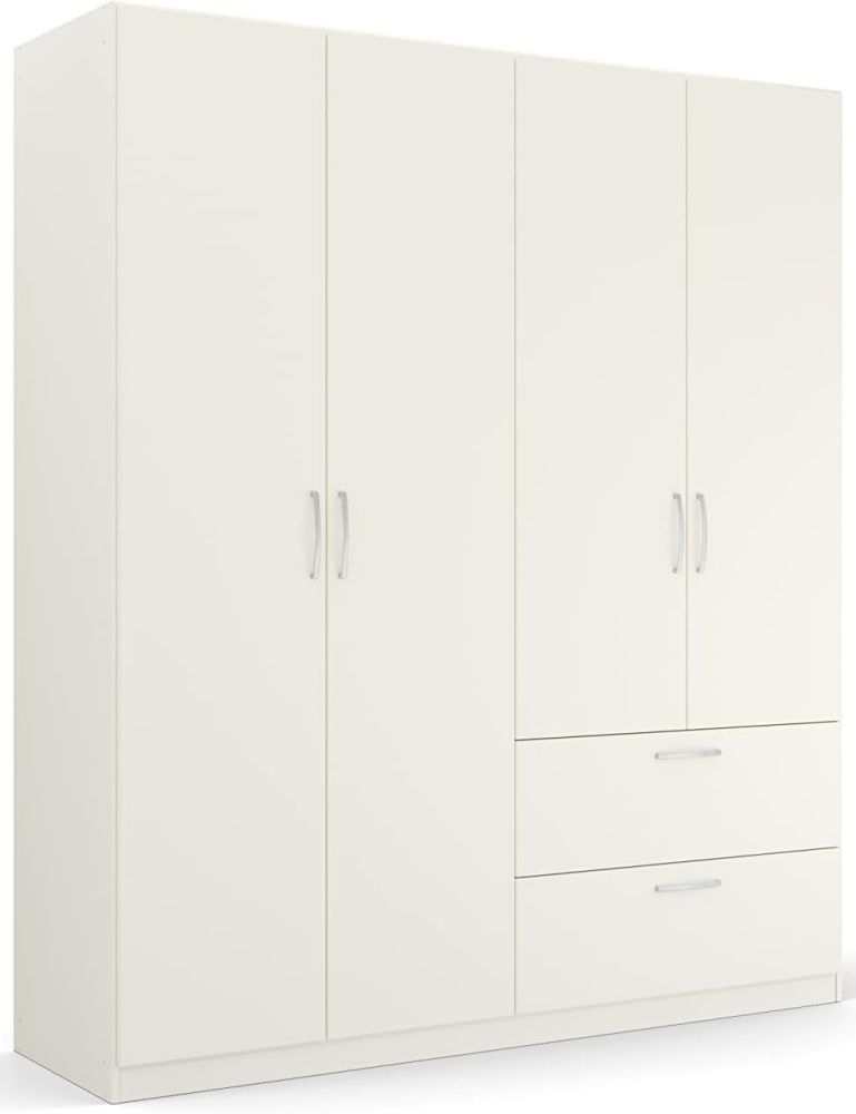 Product photograph of Quadra-spin 4 Door Combi Wardrobe - Comes In Alpine White And Silk Grey Options from Choice Furniture Superstore.