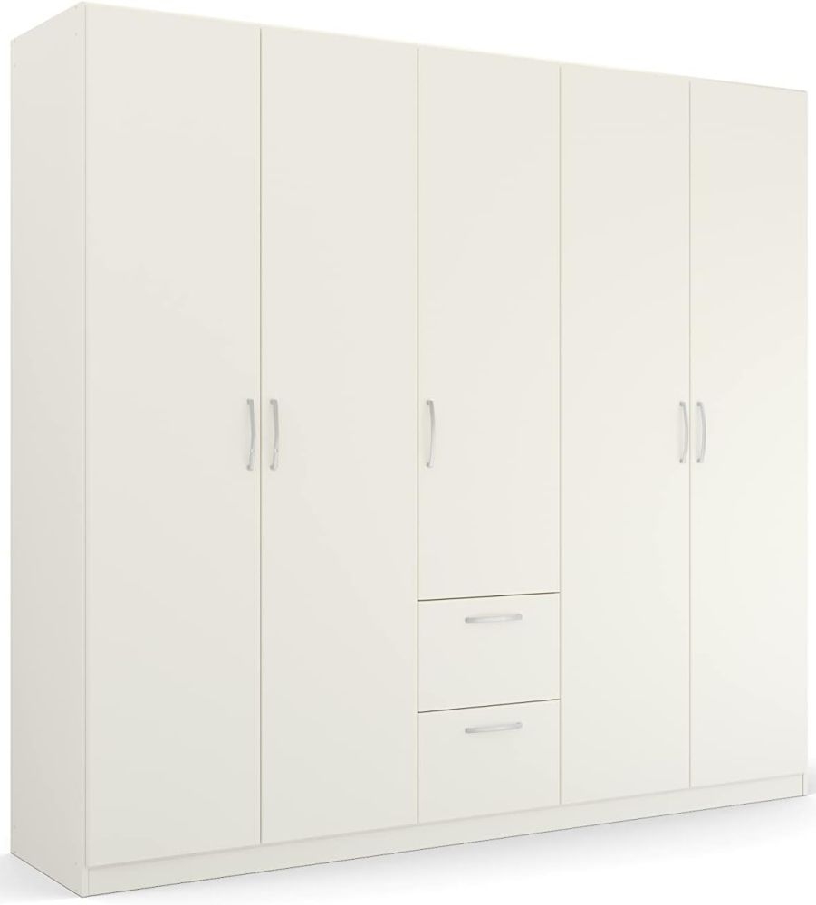 Product photograph of Quadra-spin 5 Door Combi Wardrobe - Comes In Alpine White And Silk Grey Options from Choice Furniture Superstore.