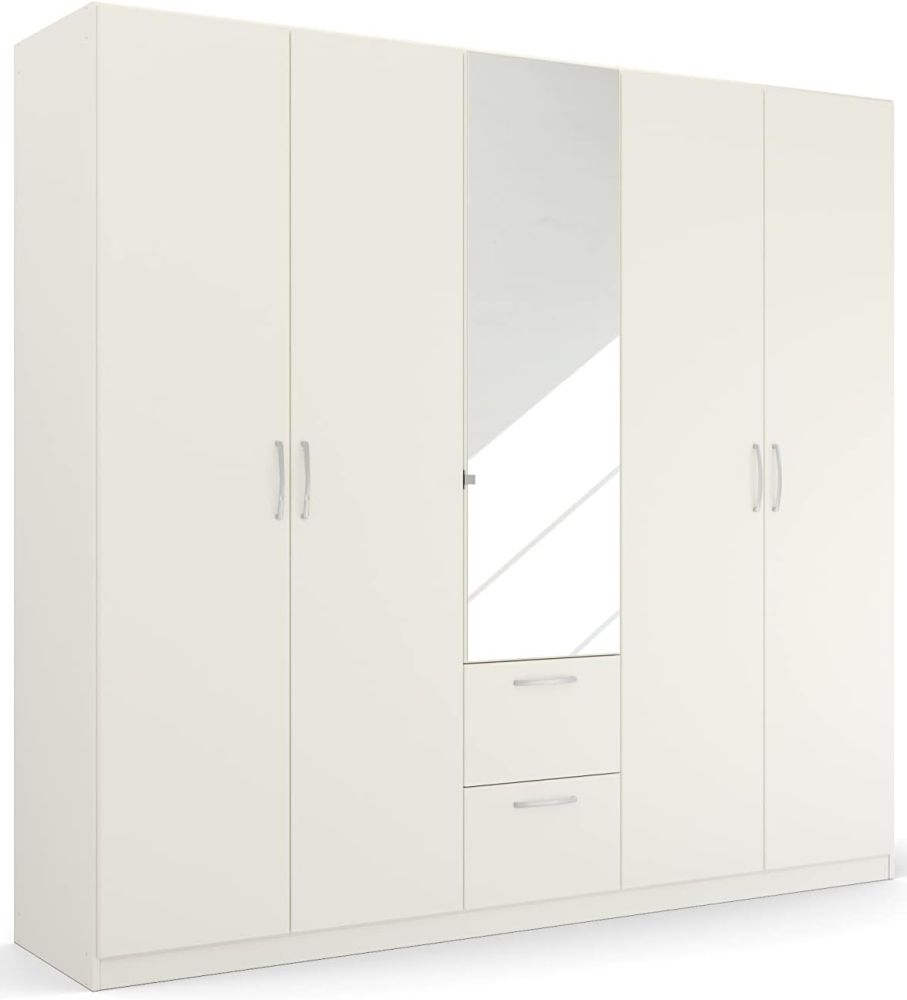Product photograph of Quadra-spin 5 Door 1 Mirror Combi Wardrobe - Comes In Alpine White And Silk Grey Options from Choice Furniture Superstore.
