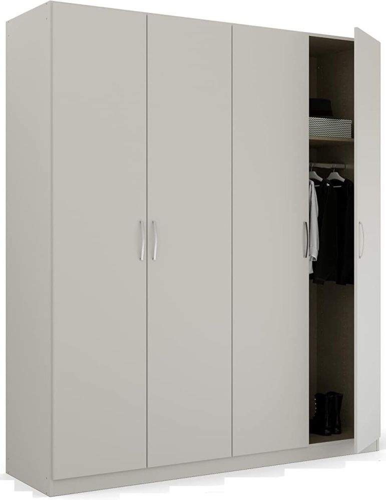 Product photograph of Pure Quadra-spin 4 Door Grey Wardrobe - 181cm from Choice Furniture Superstore.