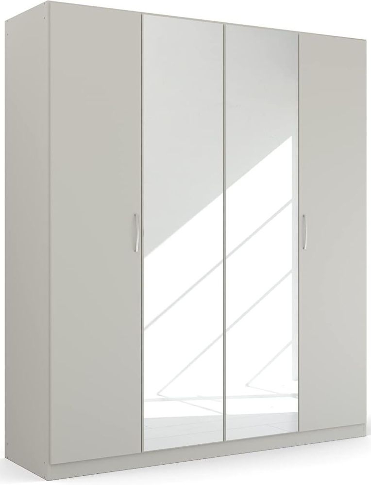 Product photograph of Pure Quadra-spin 4 Door 2 Mirror Grey Wardrobe - 181cm from Choice Furniture Superstore.