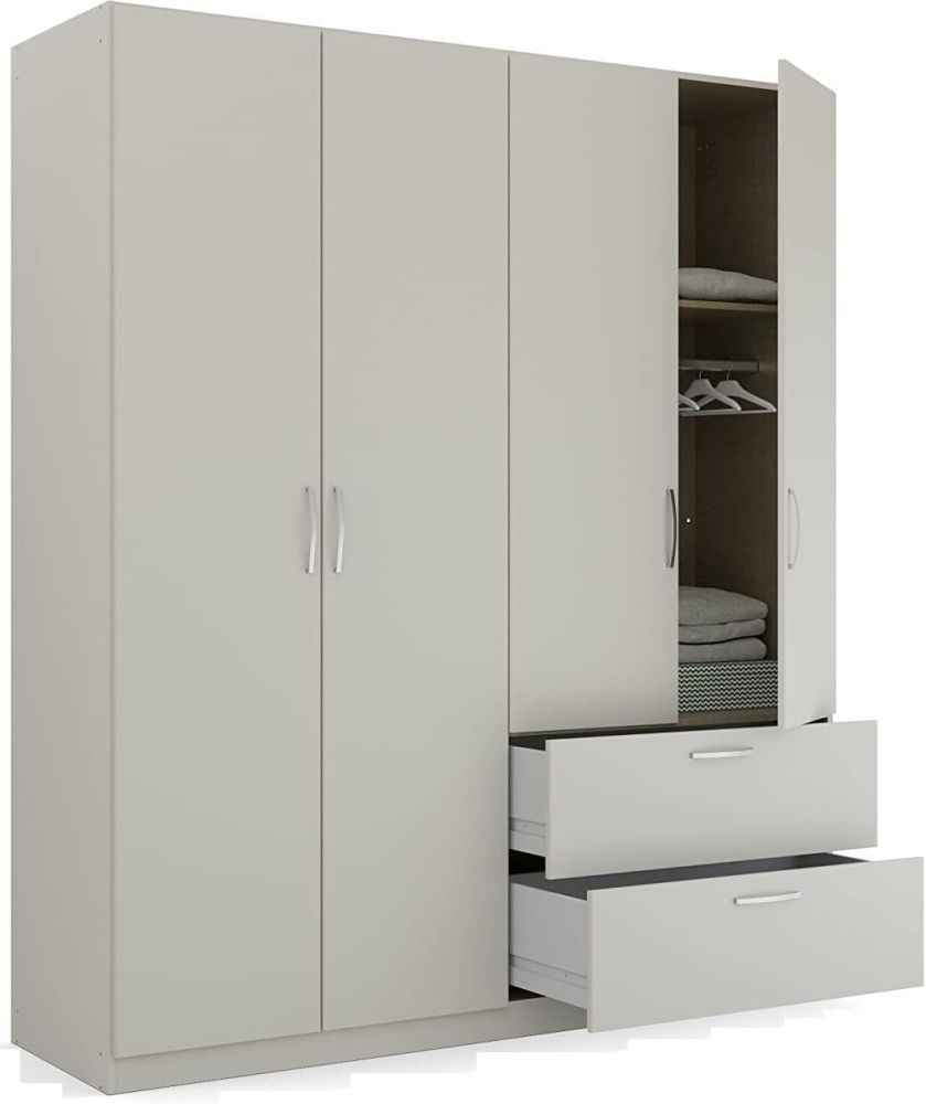 Product photograph of Pure Quadra-spin 4 Door Grey Combi Wardrobe - 181cm from Choice Furniture Superstore.