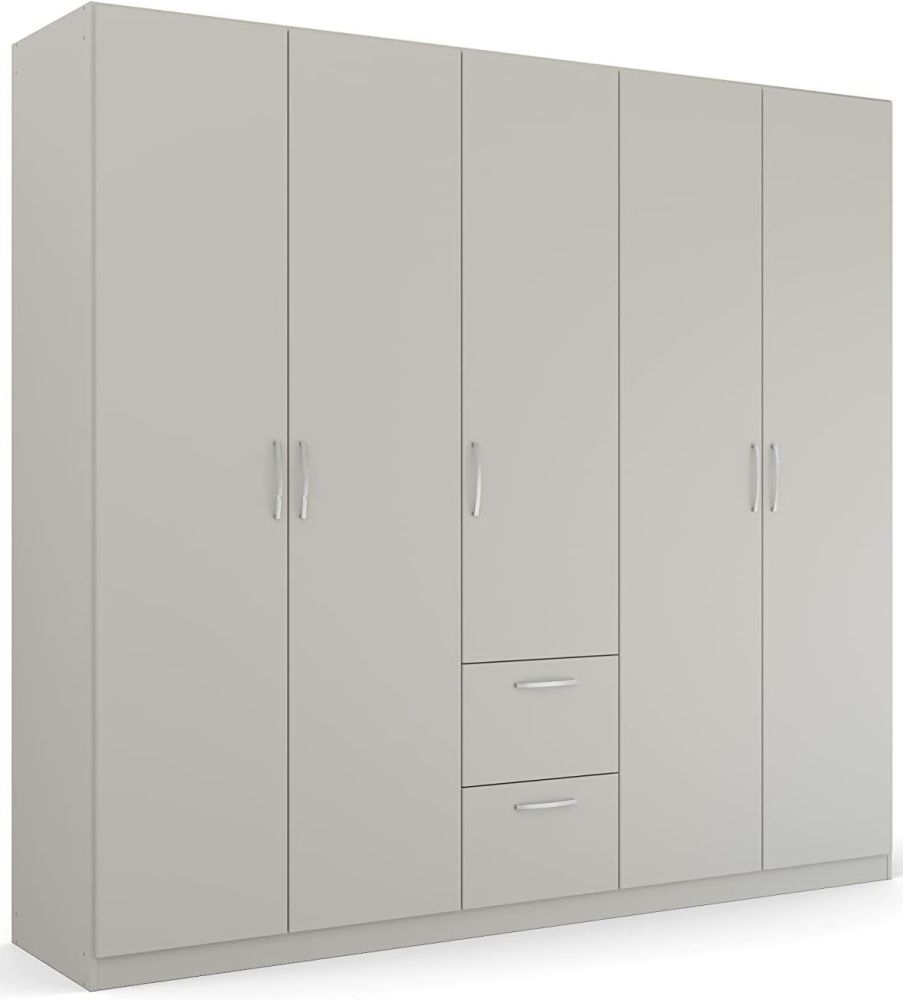 Product photograph of Rauch Pure Quadra-spin 5 Door Grey Combi Wardrobe - 226cm from Choice Furniture Superstore.