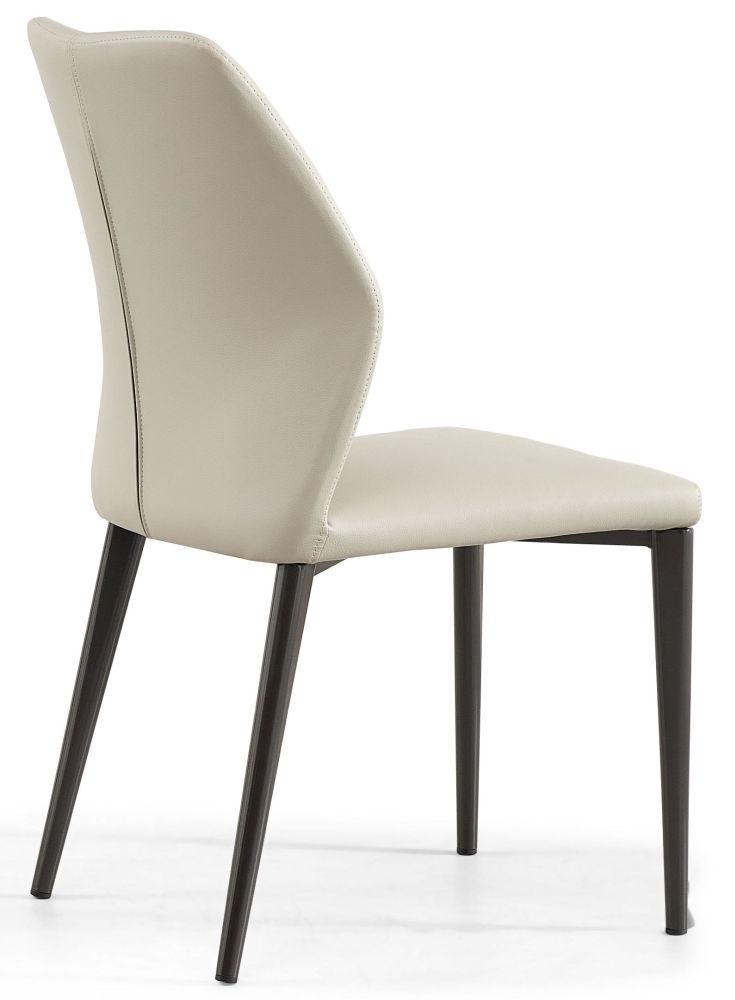 Product photograph of Harrow Taupe Dining Chair - Faux Leather With Black Legs from Choice Furniture Superstore.