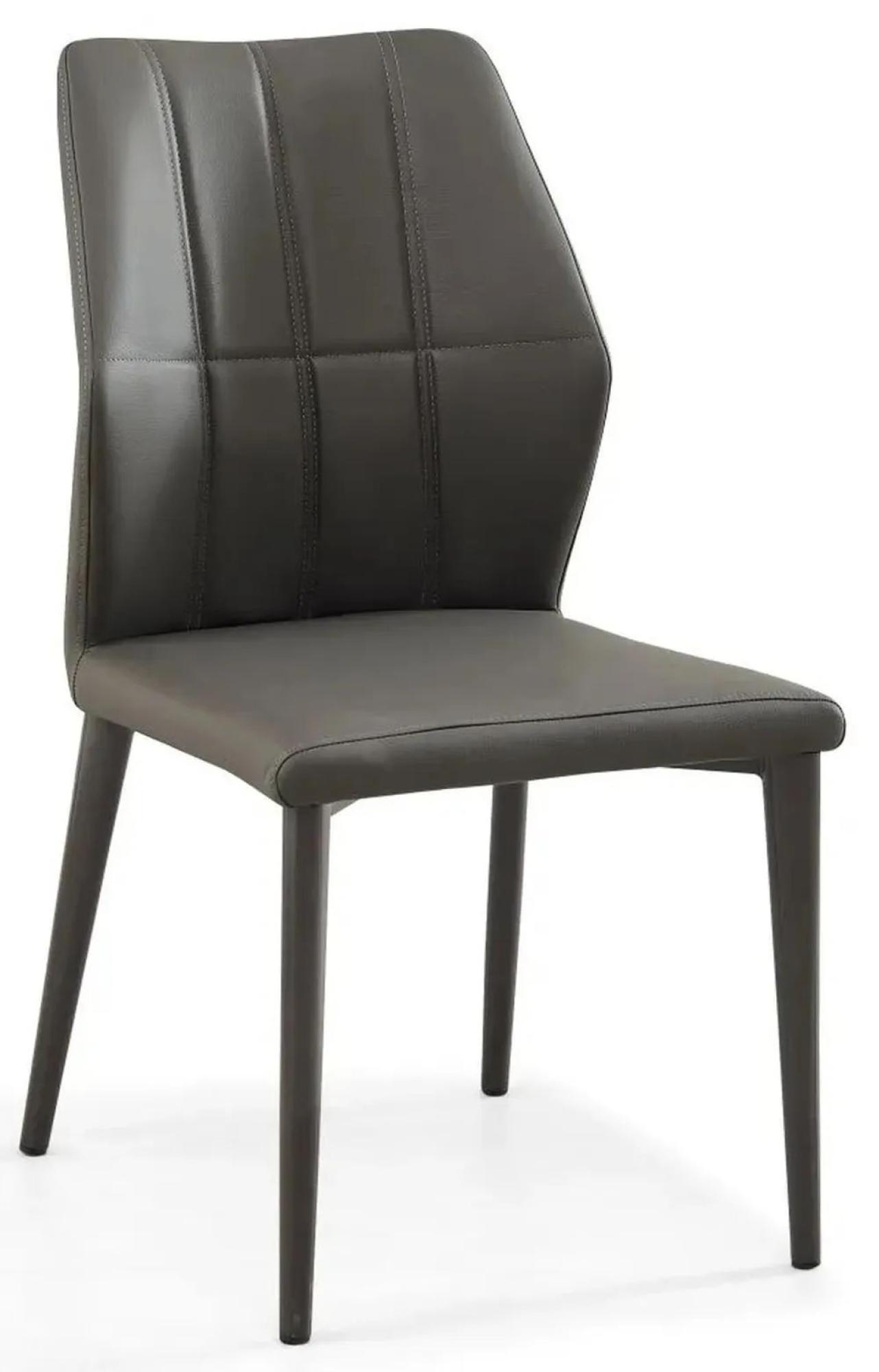 Product photograph of 2 X Harrow Dark Grey Leather Dining Chair from Choice Furniture Superstore.