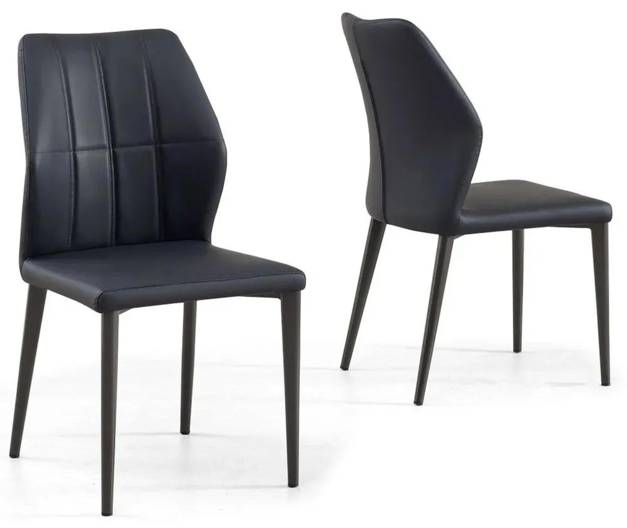 Product photograph of Harrow Black Leather Dining Chair With Black Legs from Choice Furniture Superstore.