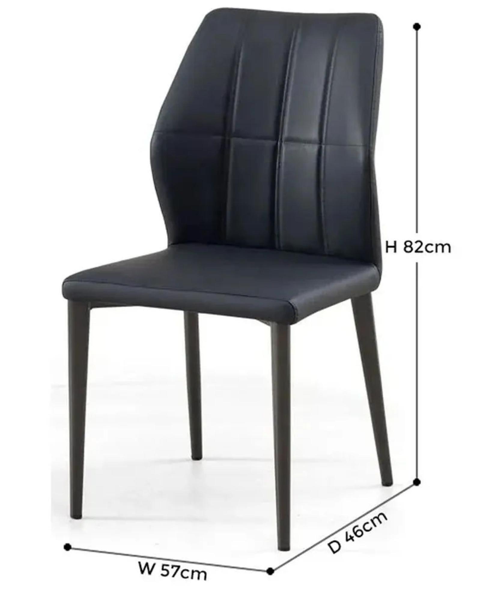 Product photograph of Harrow Black Leather Dining Chair With Black Legs from Choice Furniture Superstore.