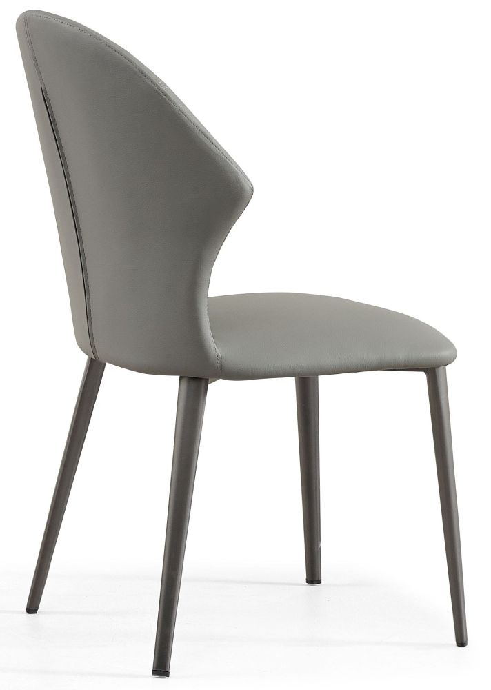 Product photograph of Elaine Grey Dining Chair - Faux Leather With Black Legs from Choice Furniture Superstore.