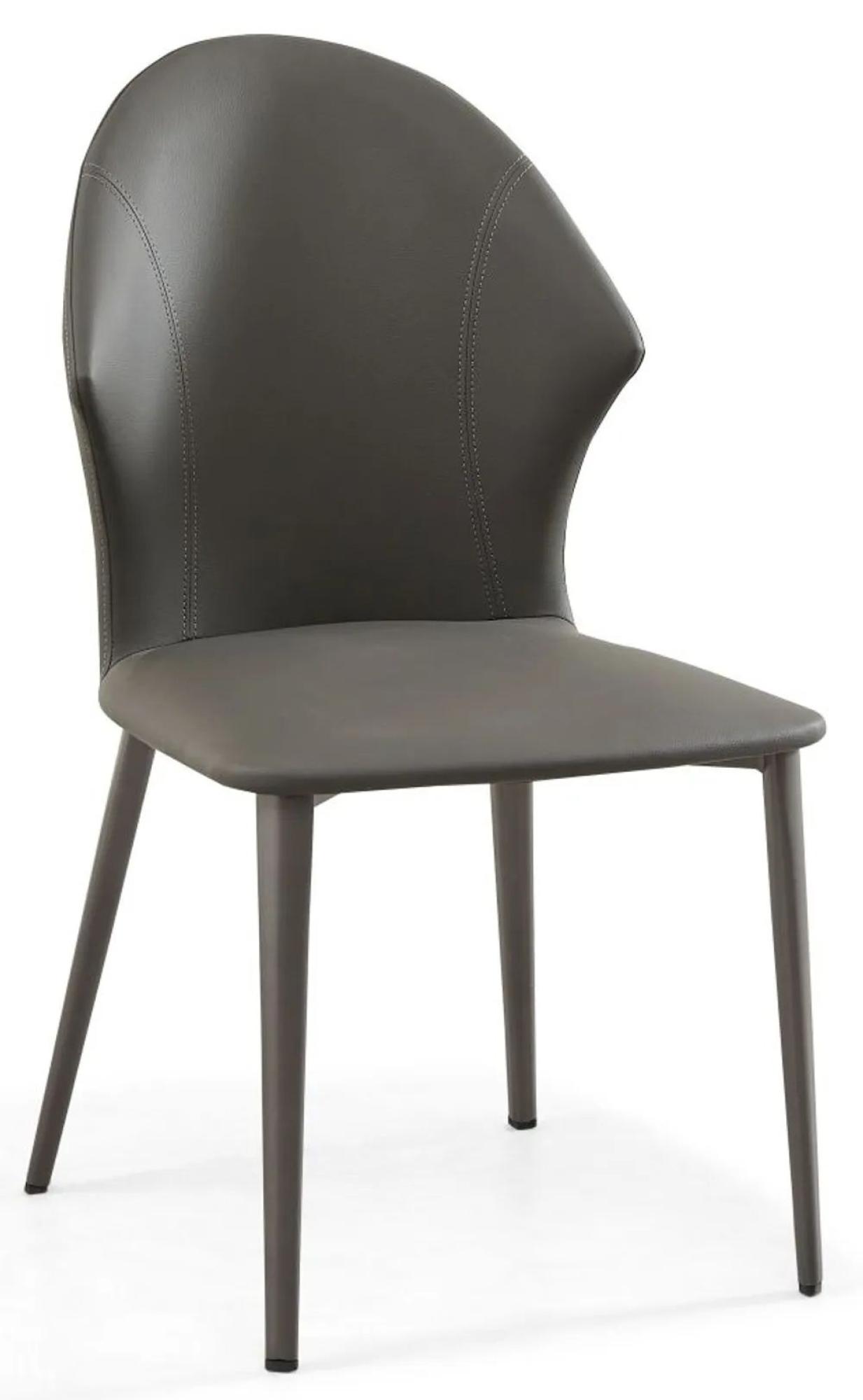 Product photograph of 2 X Elaine Dark Grey Leather Dining Chair from Choice Furniture Superstore.