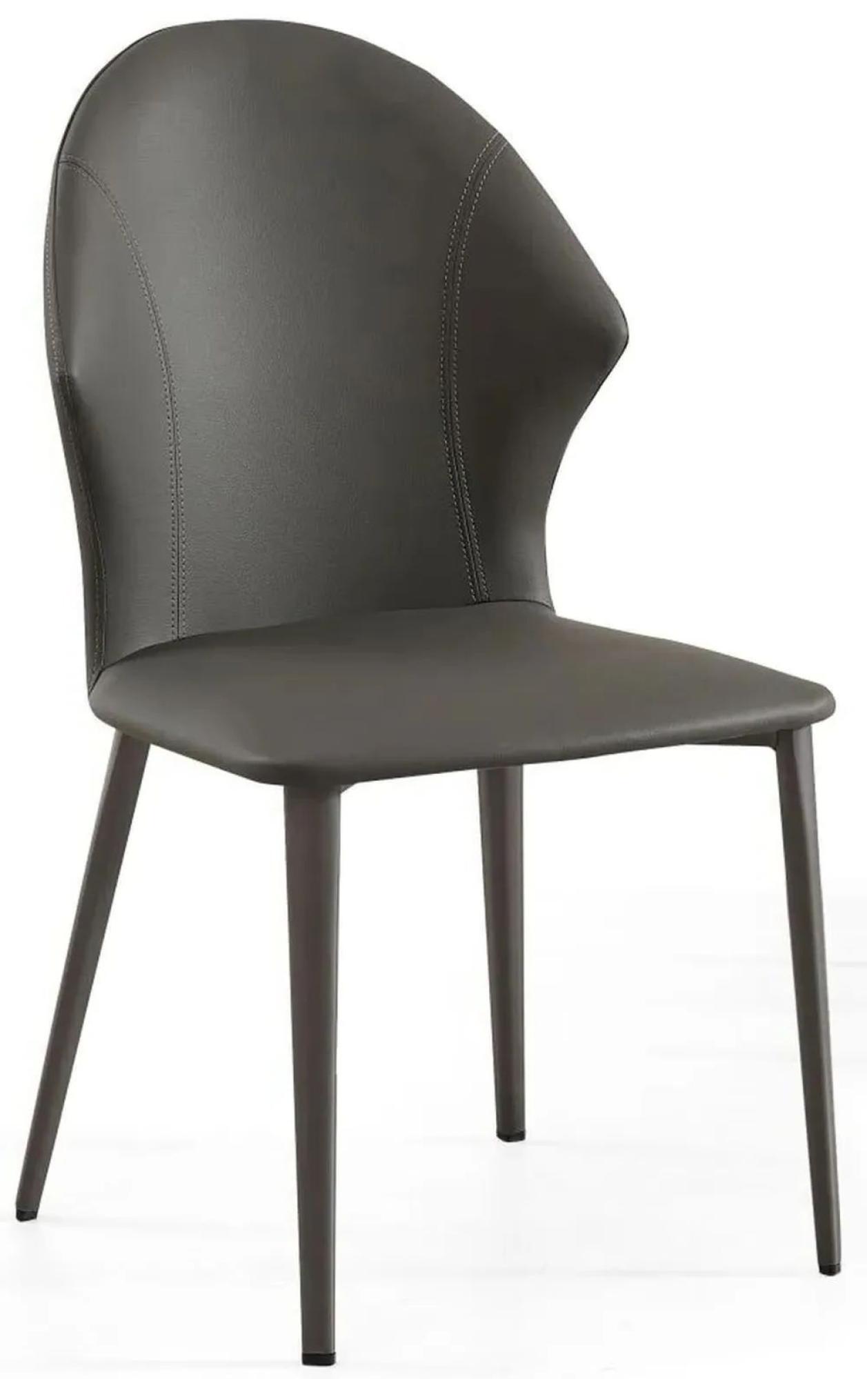 Product photograph of 2 X Elaine Dark Grey Leather Dining Chair from Choice Furniture Superstore.