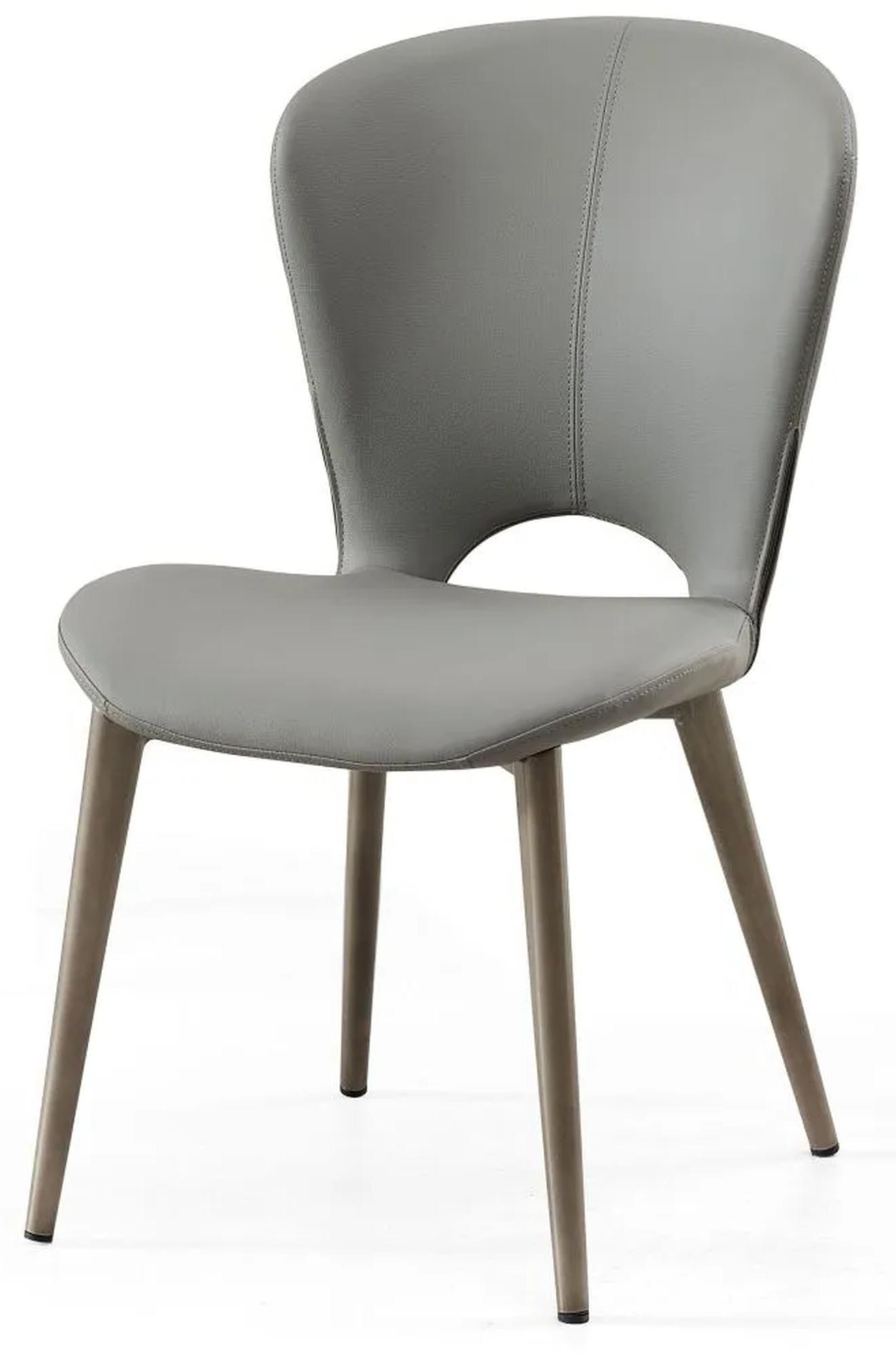 Product photograph of Clooney Grey Leather Dining Chair With Black Legs from Choice Furniture Superstore.