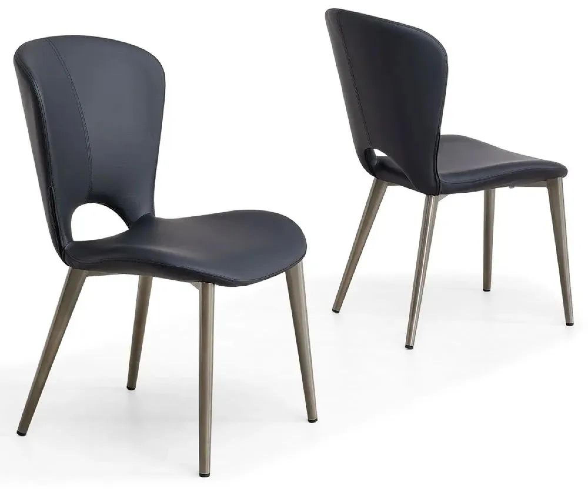 Product photograph of Clooney Black Leather Dining Chair With Black Legs from Choice Furniture Superstore.