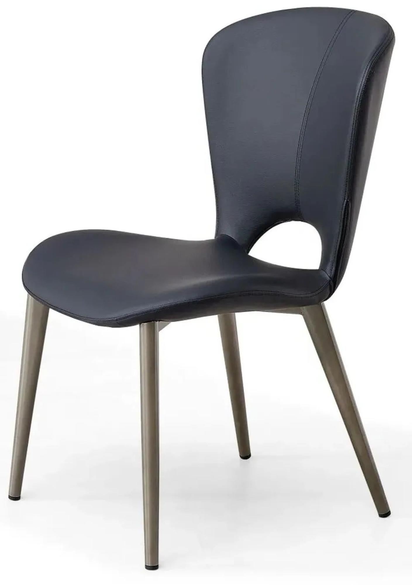 Product photograph of Clooney Black Leather Dining Chair With Black Legs from Choice Furniture Superstore.