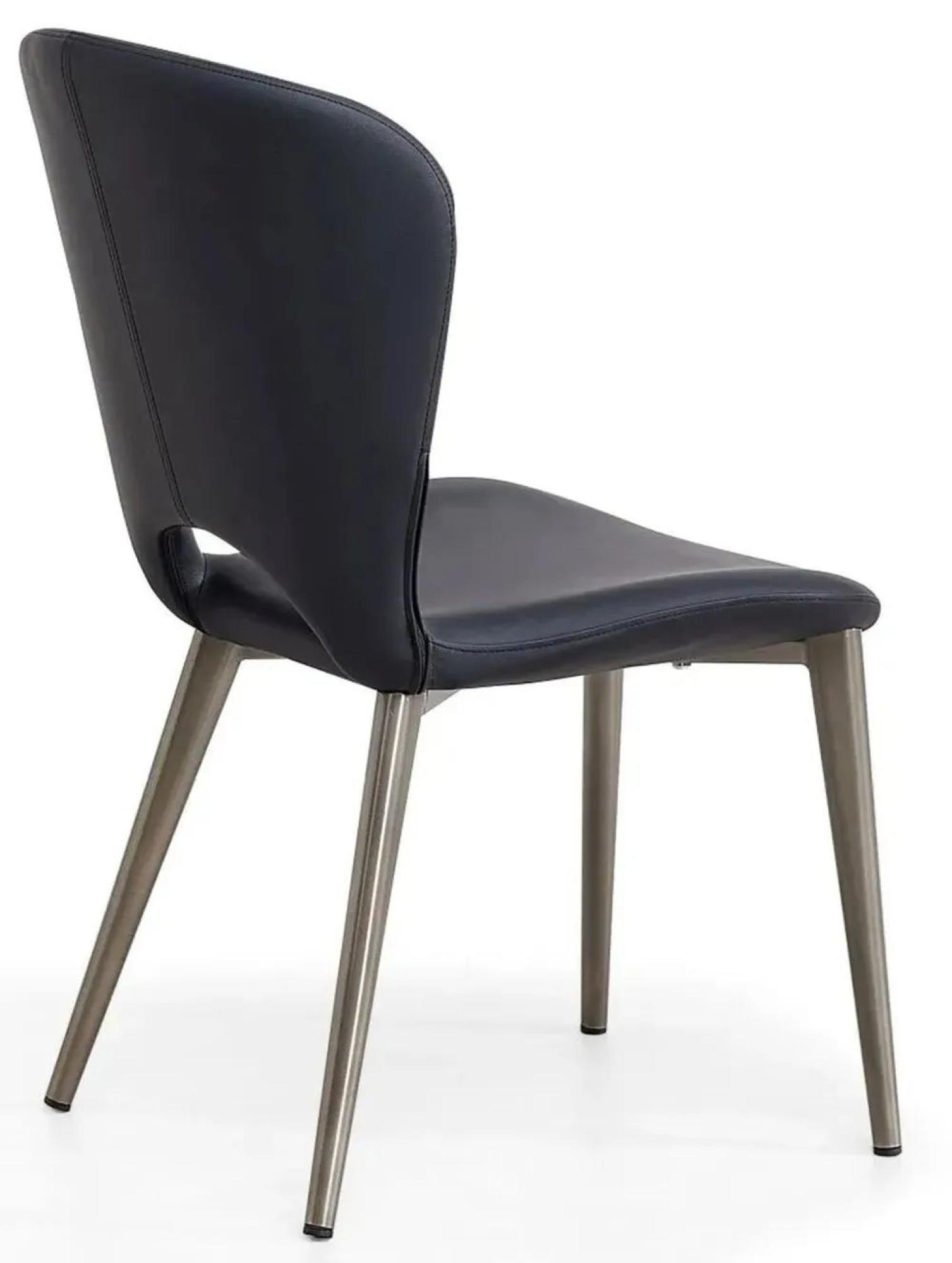 Product photograph of Clooney Black Leather Dining Chair With Black Legs from Choice Furniture Superstore.