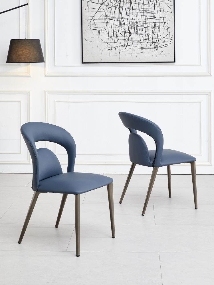 Product photograph of Dixie Blue Dining Chair- Faux Leather With Black Legs from Choice Furniture Superstore.