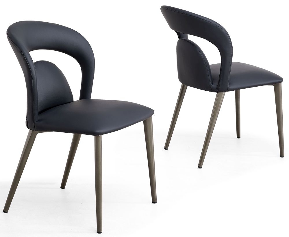 Product photograph of Dixie Black Dining Chair- Faux Leather With Black Legs from Choice Furniture Superstore.