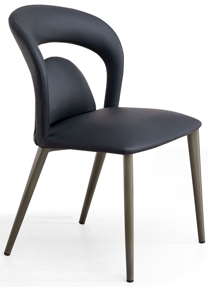 Product photograph of Dixie Black Dining Chair- Faux Leather With Black Legs from Choice Furniture Superstore.